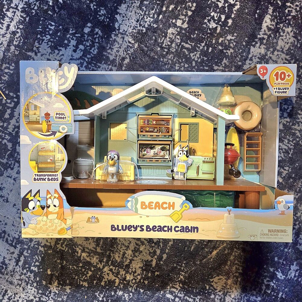 Bluey’s Beach Cabin Playset, Figure & Accessories 10+ Pieces